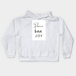 Peace Love Joy Pattern Kids Hoodie